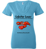 Lobster Lover- What Happens in Marblehead, Stays in Marblehead - Ladies Fitted V-Neck T-Shirt - by Bella
