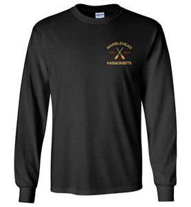 Marblehead, Est. 1629 with Oars - Long Sleeve T-Shirt (FRONT LEFT & BACK PRINT) - Gildan