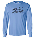Marblehead Massachusetts Blk Script - Long Sleeve T-Shirt - by Gildan