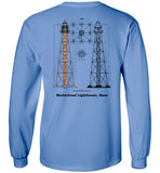 Marblehead Lighthouse Plan - Long Sleeve T-Shirt (FRONT & BACK PRINT) - by Gildan