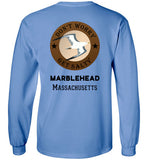 Don't Worry - Get Salty, Marblehead, Long Sleeve T-Shirt (FRONT LEFT & BACK PRINT) - Gildan