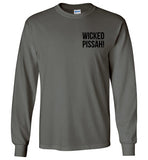 WICKED PISSAH! - Long Sleeve T-Shirt (LEFT CHEST - FRONT ONLY PRINT) - by Gildan