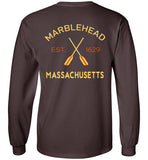 Marblehead, Est. 1629 with Oars - Long Sleeve T-Shirt (FRONT LEFT & BACK PRINT) - Gildan