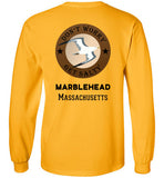 Don't Worry - Get Salty, Marblehead, Long Sleeve T-Shirt (FRONT LEFT & BACK PRINT) - Gildan