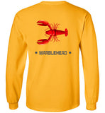 Lobster Marblehead - Long Sleeve T-Shirt (FRONT LEFT & BACK PRINT) - Gildan