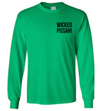 WICKED PISSAH! - Long Sleeve T-Shirt (LEFT CHEST - FRONT ONLY PRINT) - by Gildan