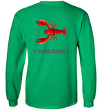 Lobster Marblehead - Long Sleeve T-Shirt (FRONT LEFT & BACK PRINT) - Gildan