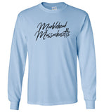 Marblehead Massachusetts Blk Script - Long Sleeve T-Shirt - by Gildan