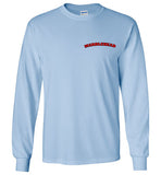 Marblehead - Red/Blk Curve - Long Sleeve T-Shirt (LEFT CHEST - FRONT ONLY PRINT) - Gildan