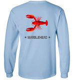 Lobster Marblehead - Long Sleeve T-Shirt (FRONT LEFT & BACK PRINT) - Gildan