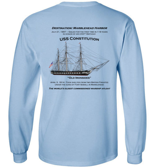 Constitution - Marblehead - Long Sleeve T-Shirt (PRINTED ON FRONT & BACK) - by Gildan