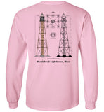 Marblehead Lighthouse Plan - Long Sleeve T-Shirt (FRONT & BACK PRINT) - by Gildan