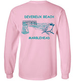 Devereux Beach, Marblehead v3  - Long Sleeve T-Shirt (FRONT LEFT & BACK PRINT) Gildan