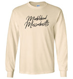 Marblehead Massachusetts Blk Script - Long Sleeve T-Shirt - by Gildan