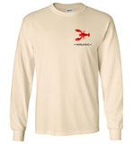 Lobster Marblehead - Long Sleeve T-Shirt (FRONT LEFT & BACK PRINT) - Gildan