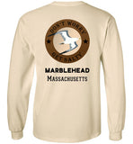 Don't Worry - Get Salty, Marblehead, Long Sleeve T-Shirt (FRONT LEFT & BACK PRINT) - Gildan