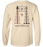 Marblehead Lighthouse Plan - Long Sleeve T-Shirt (FRONT & BACK PRINT) - by Gildan