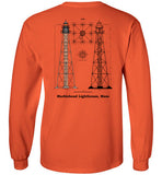 Marblehead Lighthouse Plan - Long Sleeve T-Shirt (FRONT & BACK PRINT) - by Gildan