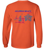 Devereux Beach, v4, Marblehead  - Long Sleeve T-Shirt (LEFT FRONT & BACK PRINT) - Gildan