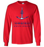Marblehead Anchor Latitude-Longitude Long Sleeve T-Shirt - Gildan