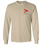 Lobster Marblehead - Long Sleeve T-Shirt (FRONT LEFT & BACK PRINT) - Gildan