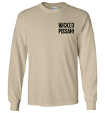 WICKED PISSAH! - Long Sleeve T-Shirt (LEFT CHEST - FRONT ONLY PRINT) - by Gildan