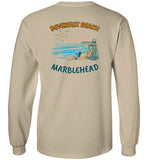 Devereux Beach, Marblehead v1 - Long Sleeve T-Shirt (FRONT LEFT & BACK PRINT) - Gildan