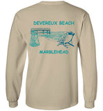 Devereux Beach, Marblehead v3  - Long Sleeve T-Shirt (FRONT LEFT & BACK PRINT) Gildan