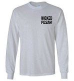 WICKED PISSAH! - Long Sleeve T-Shirt (LEFT CHEST - FRONT ONLY PRINT) - by Gildan