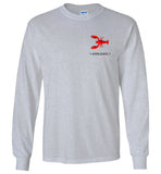 Lobster Marblehead - Long Sleeve T-Shirt (FRONT LEFT & BACK PRINT) - Gildan