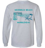 Devereux Beach, Marblehead v3  - Long Sleeve T-Shirt (FRONT LEFT & BACK PRINT) Gildan