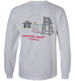 Devereux Beach, Marblehead v2 - Long Sleeve T-Shirt (FRONT LEFT & BACK PRINT) - Gildan