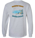 Devereux Beach, Marblehead v1 - Long Sleeve T-Shirt (FRONT LEFT & BACK PRINT) - Gildan