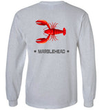 Lobster Marblehead - Long Sleeve T-Shirt (FRONT LEFT & BACK PRINT) - Gildan