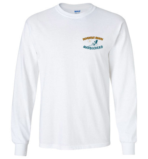 Devereux Beach, Marblehead v1 - Long Sleeve T-Shirt (FRONT LEFT & BACK PRINT) - Gildan