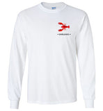 Lobster Marblehead - Long Sleeve T-Shirt (FRONT LEFT & BACK PRINT) - Gildan