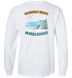 Devereux Beach, Marblehead v1 - Long Sleeve T-Shirt (FRONT LEFT & BACK PRINT) - Gildan