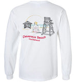 Devereux Beach, Marblehead v2 - Long Sleeve T-Shirt (FRONT LEFT & BACK PRINT) - Gildan