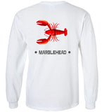 Lobster Marblehead - Long Sleeve T-Shirt (FRONT LEFT & BACK PRINT) - Gildan