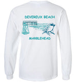 Devereux Beach, Marblehead v3  - Long Sleeve T-Shirt (FRONT LEFT & BACK PRINT) Gildan