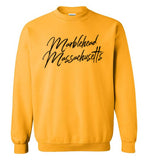 Marblehead Massachusetts, Black Script - Sweatshirt