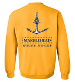 Marblehead Anchor Latitude-Longitude - Sweatshirt (FRONT LEFT & BACK PRINT)