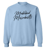 Marblehead Massachusetts, Black Script - Sweatshirt