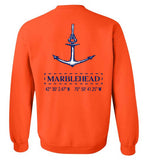 Marblehead Anchor Latitude-Longitude - Sweatshirt (FRONT LEFT & BACK PRINT)