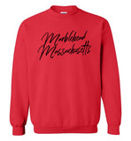 Marblehead Massachusetts, Black Script - Sweatshirt