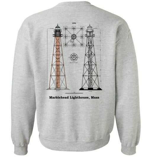 Marblehead Lighthouse Plan - Sweatshirt (FRONT LEFT & BACK PRINT)