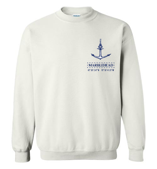 Marblehead Anchor Latitude-Longitude - Sweatshirt (FRONT LEFT & BACK PRINT)