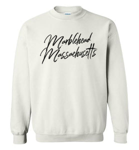 Marblehead Massachusetts, Black Script - Sweatshirt