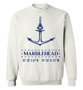 Marblehead Anchor Latitude-Longitude Sweatshirt