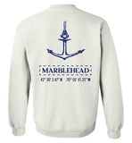 Marblehead Anchor Latitude-Longitude - Sweatshirt (FRONT LEFT & BACK PRINT)